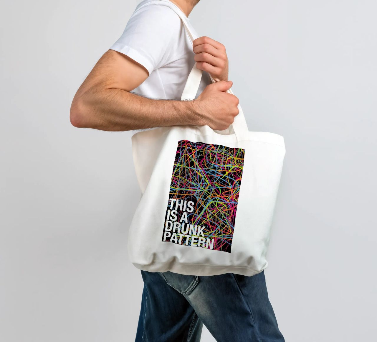 This is my drunk pattern borsa in juta da Danny Ivan