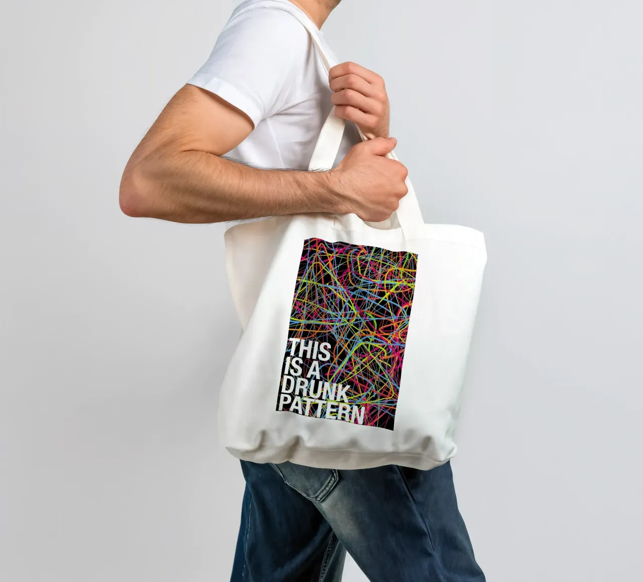 This is my drunk pattern borsa in juta da Danny Ivan