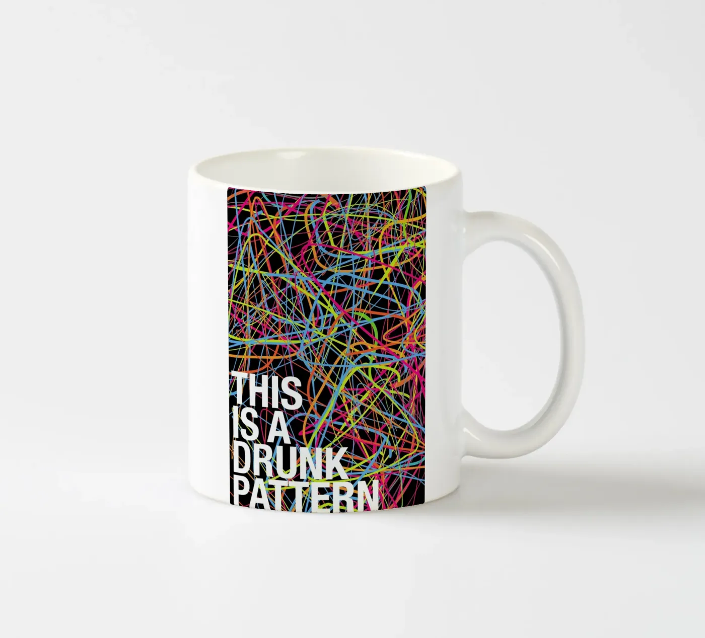 This is my drunk pattern ceramic mug by Danny Ivan