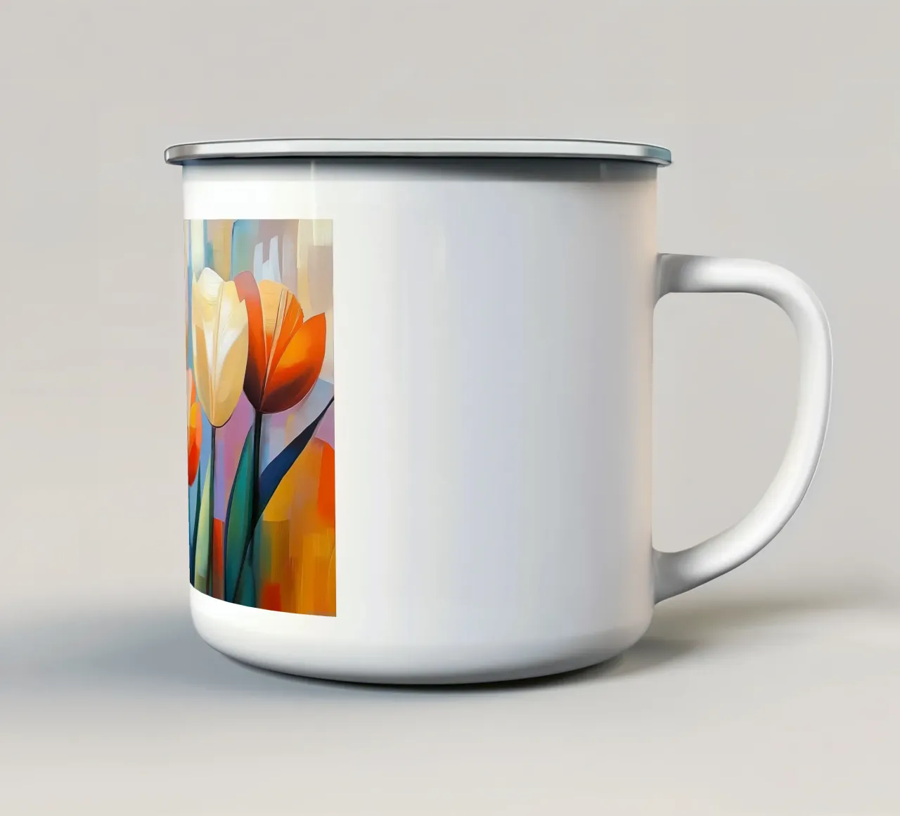 Tulipani astratti tazza in smalto da Imagine