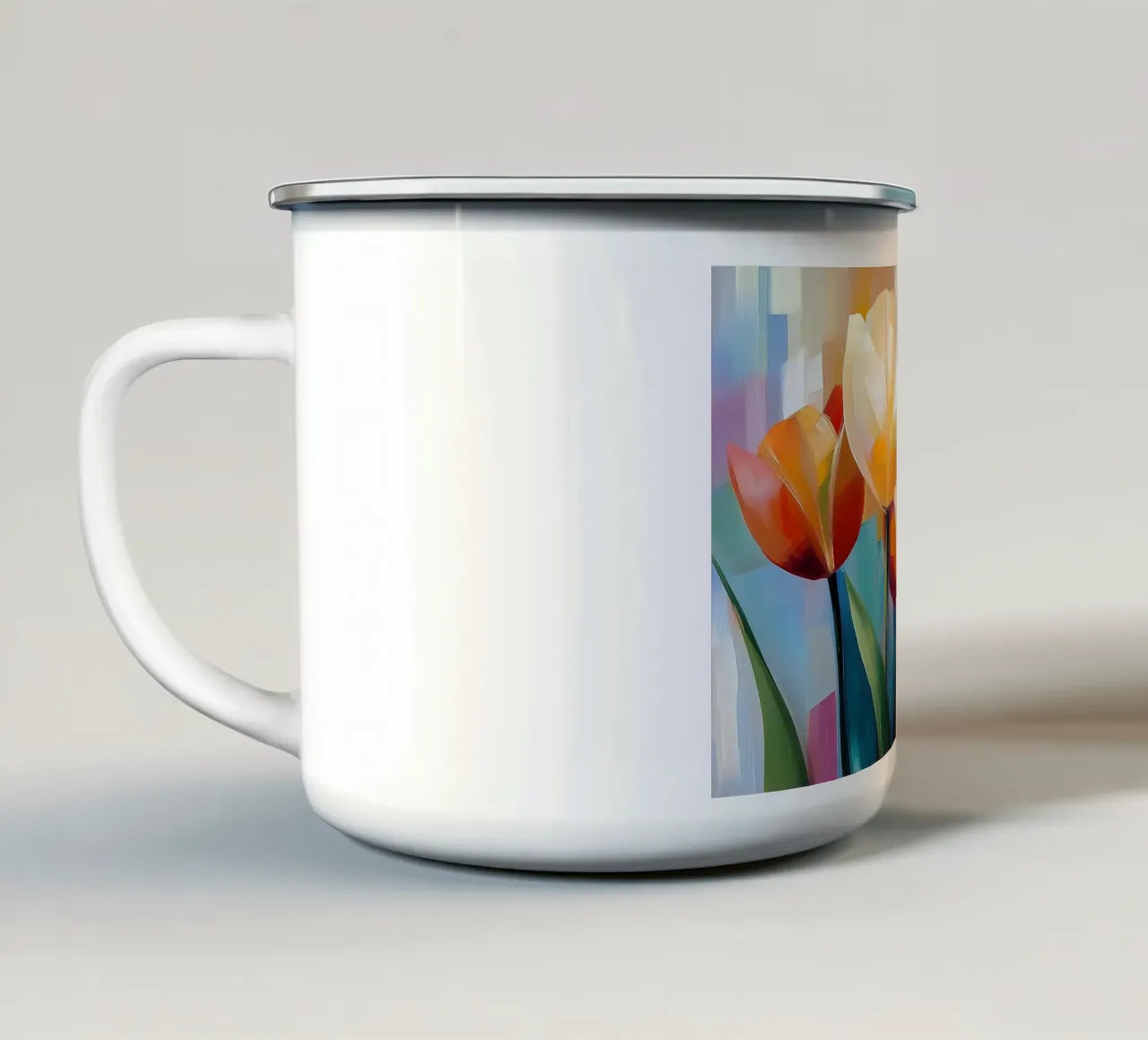 Tulipani astratti tazza in smalto da Imagine