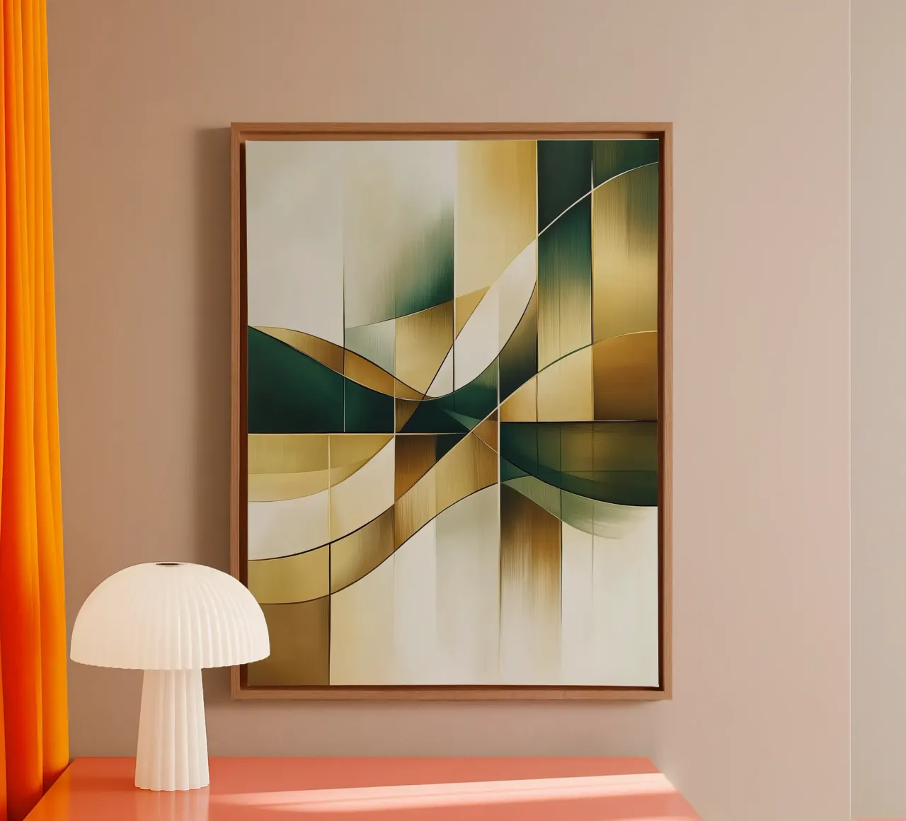 Abstract waves canvas with Floater frame by Imagine
