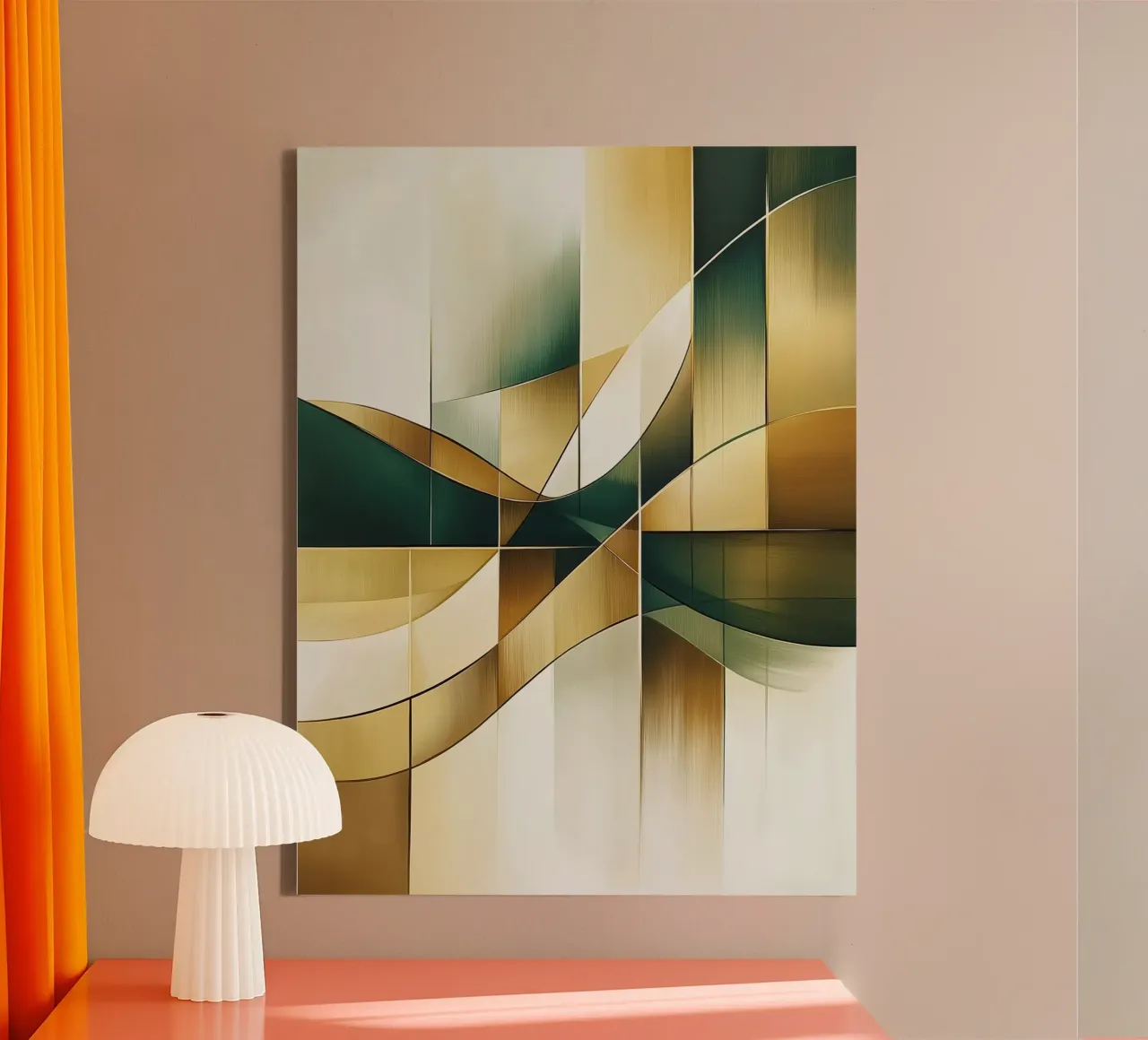 Abstract waves canvas with Floater frame by Imagine