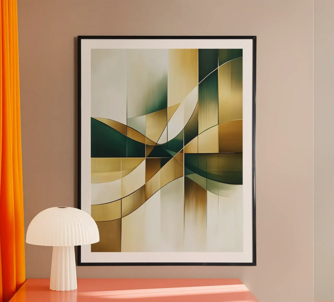 Abstract waves poster with plastic frame by Imagine