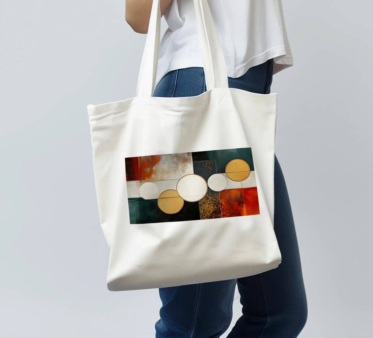 Cirkels astratto borsa in juta da Imagine