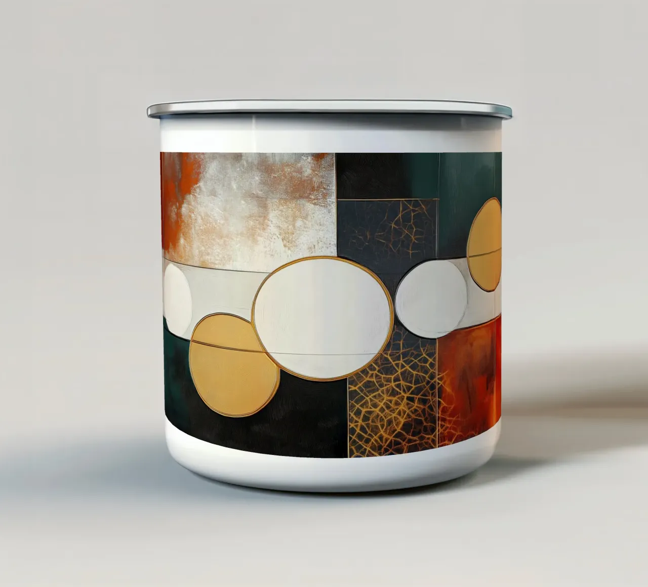 Cirkels abstract emaille mok van Imagine