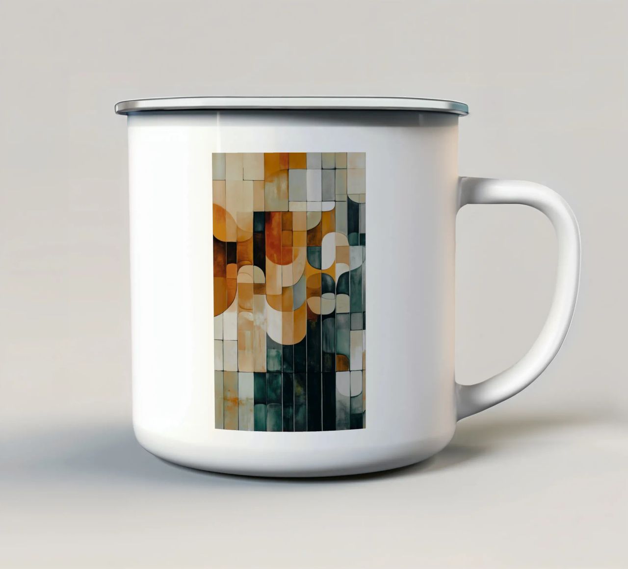 Abstract forms enamel mug by Imagine