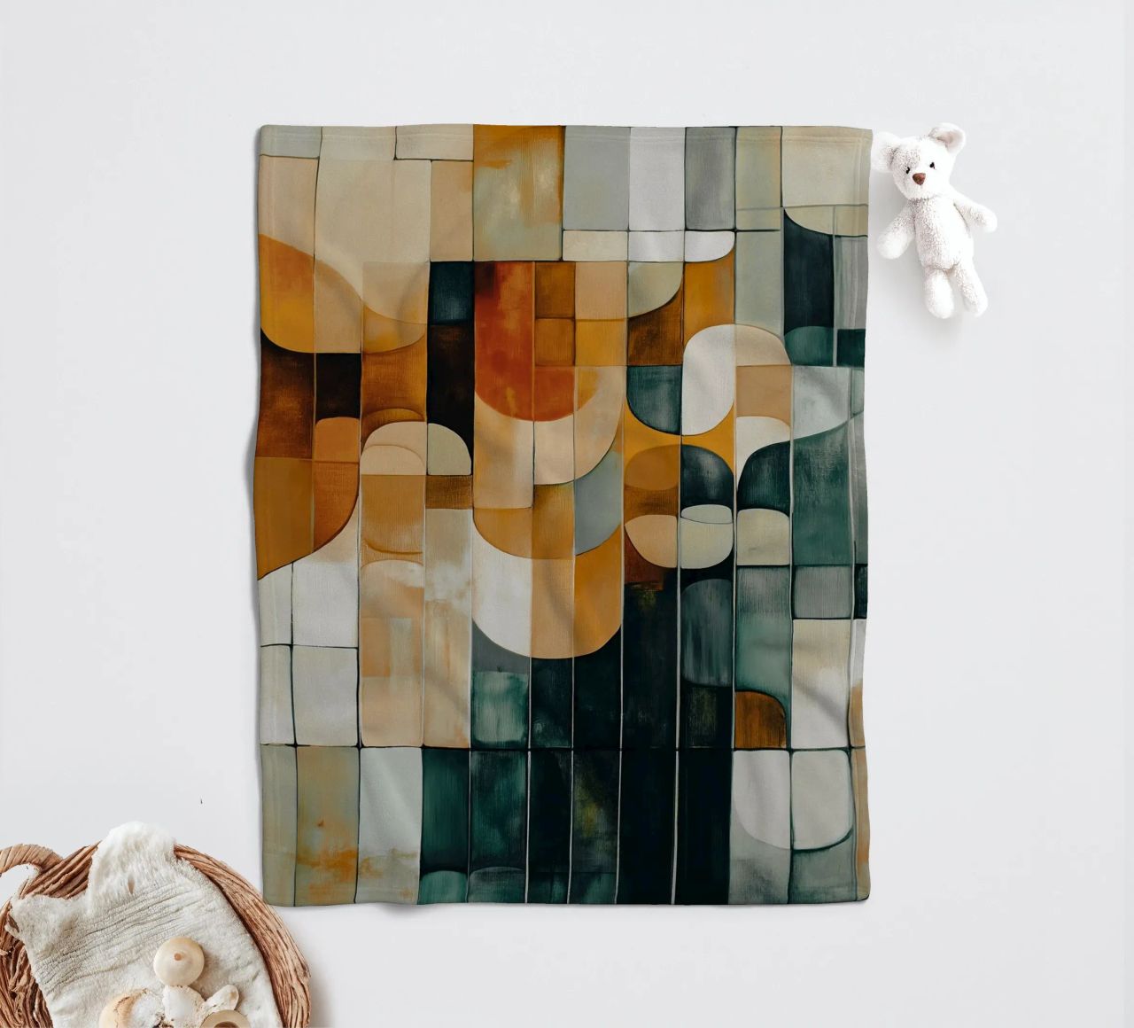 Abstract forms fleece blanket by Imagine
