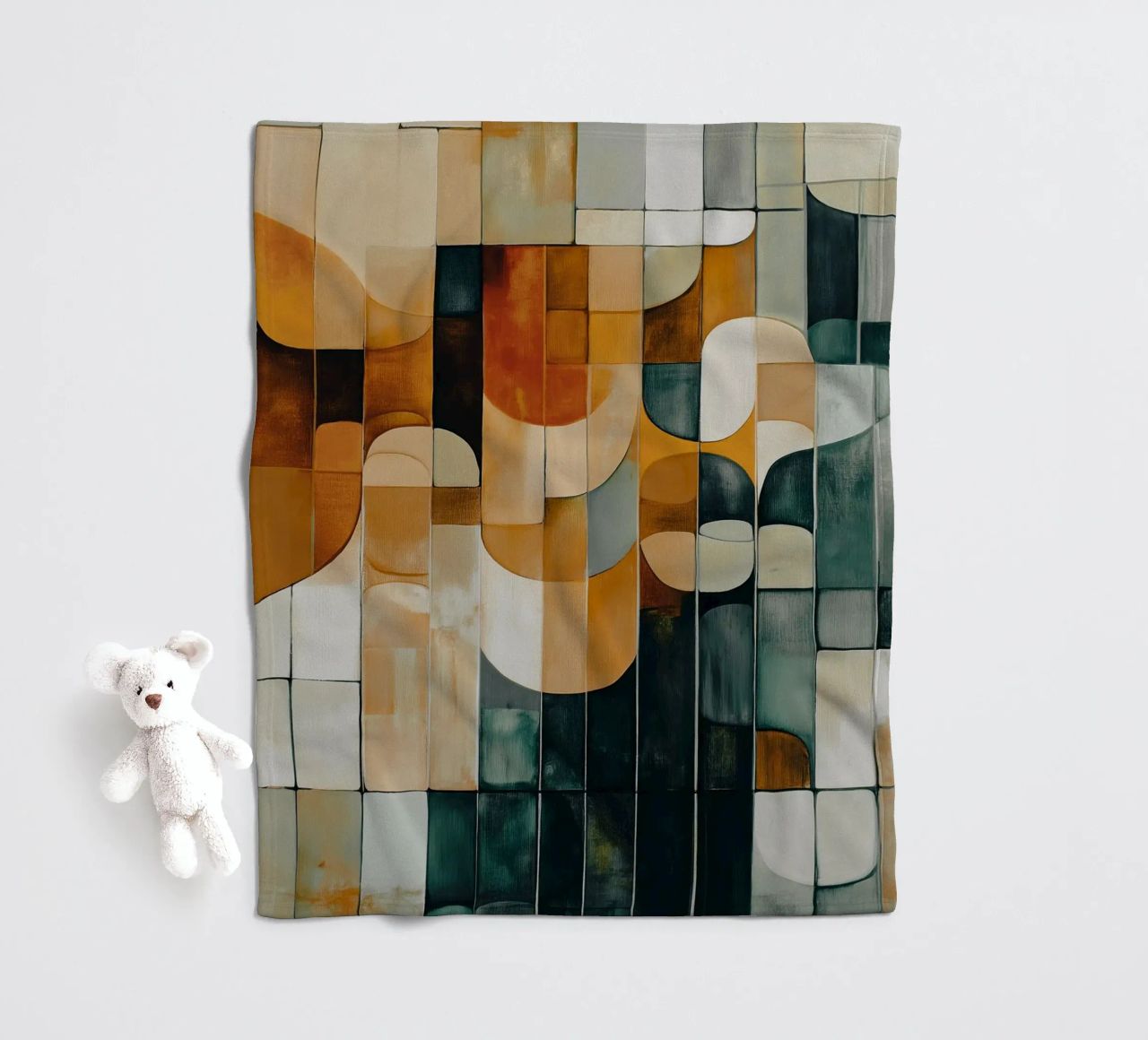 Abstract forms fleece blanket by Imagine