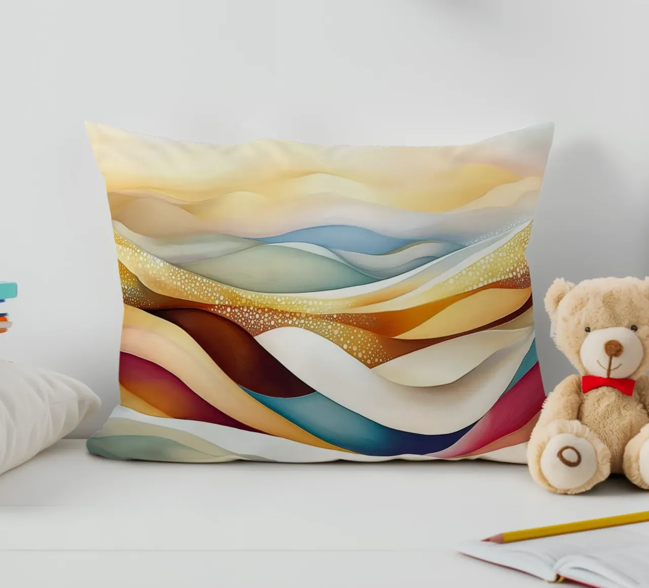 Coloured mountains decorative cushion by Imagine