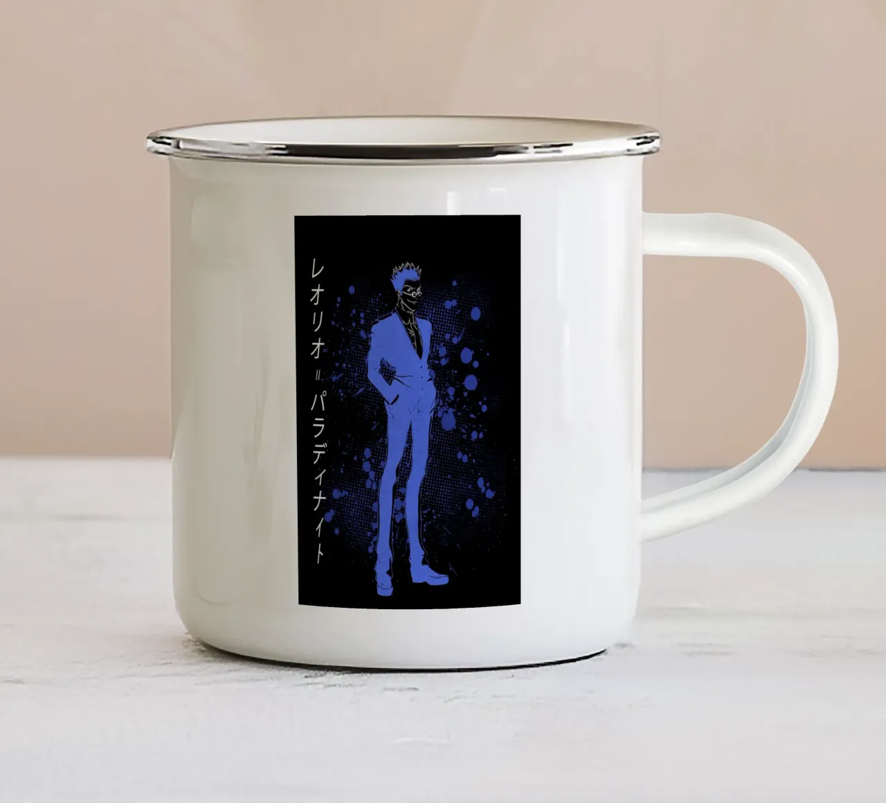 Leorio Paradinight tazza in smalto da Neonartstudio