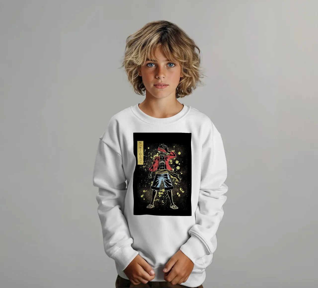 Monkey D. Luffy felpa bambino da Neonartstudio