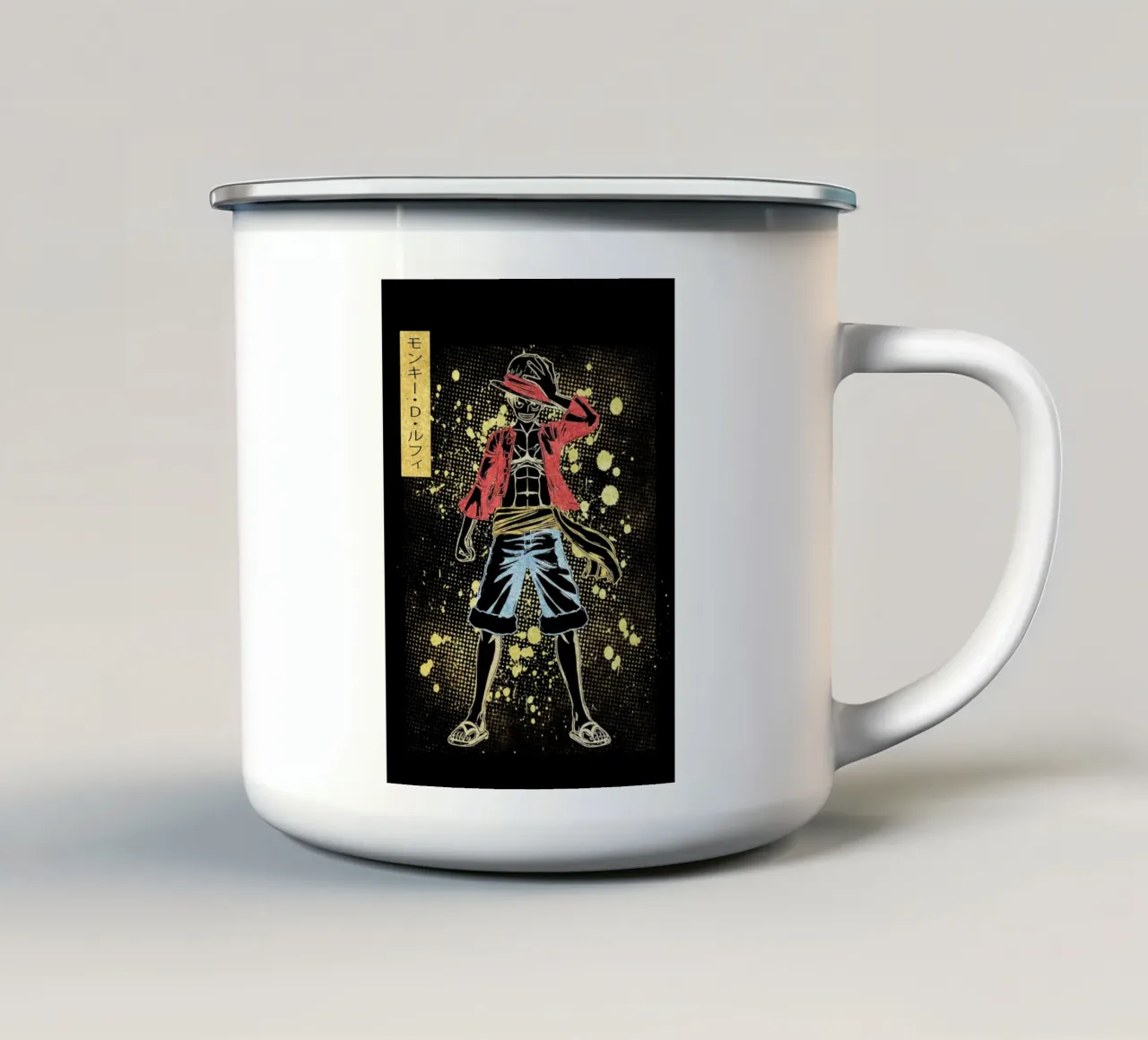 Monkey D. Luffy tazza in smalto da Neonartstudio