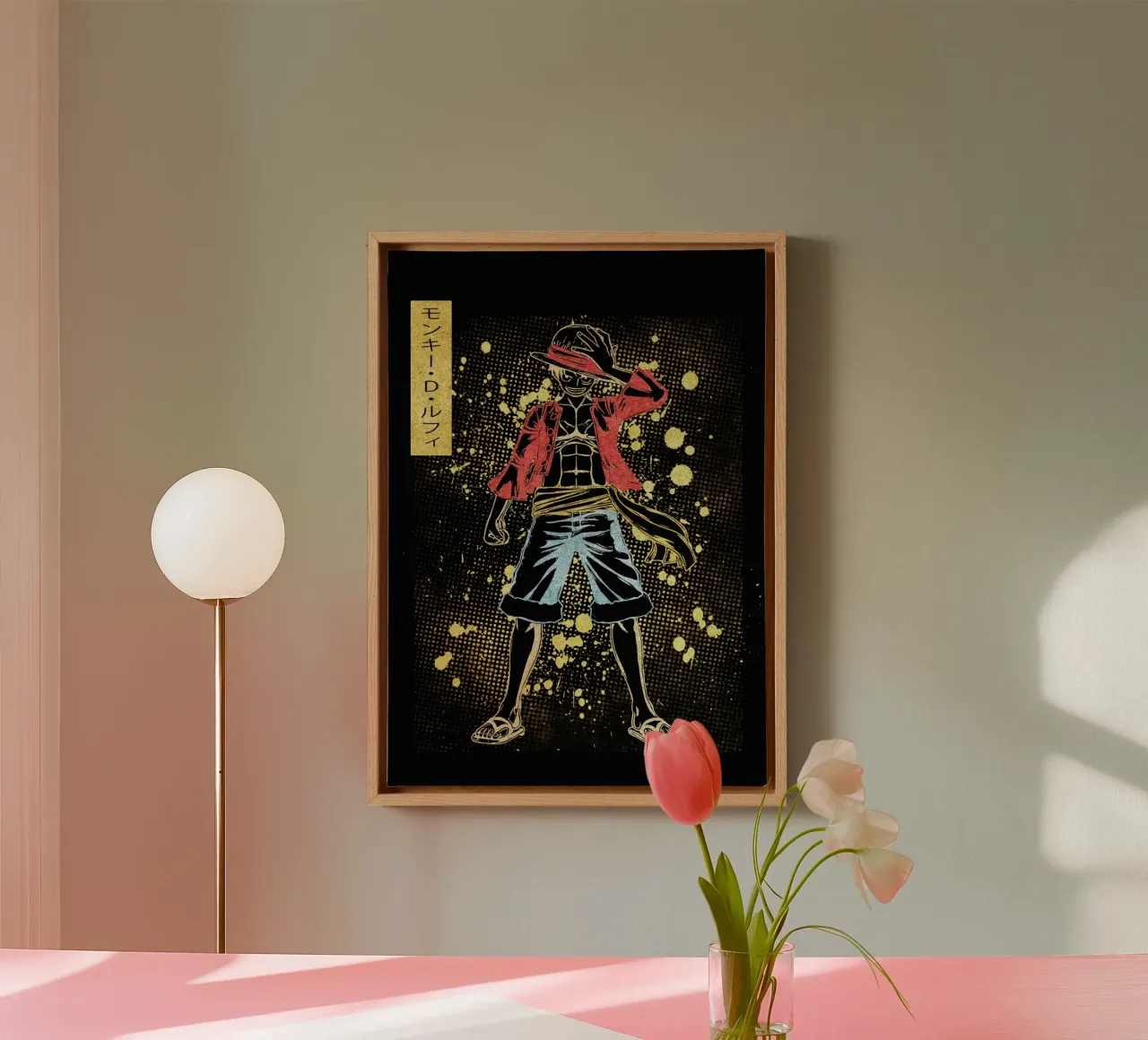 Monkey D. Luffy tela con Cornice a cassetta da Neonartstudio