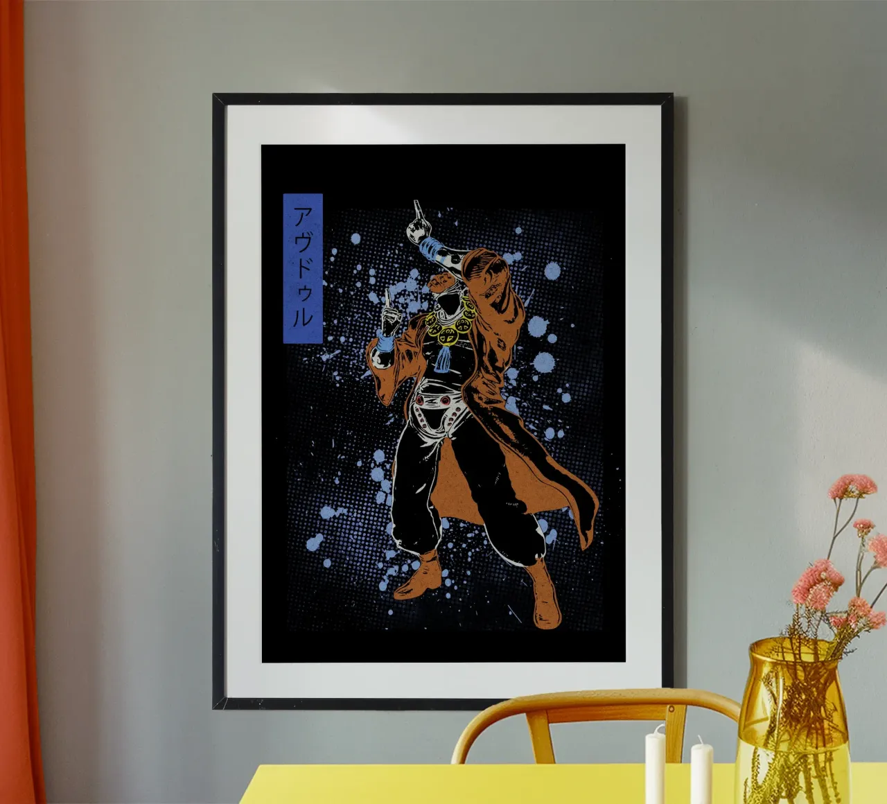 Muhammad Avdol jojo poster con telaio in alluminio da Neonartstudio
