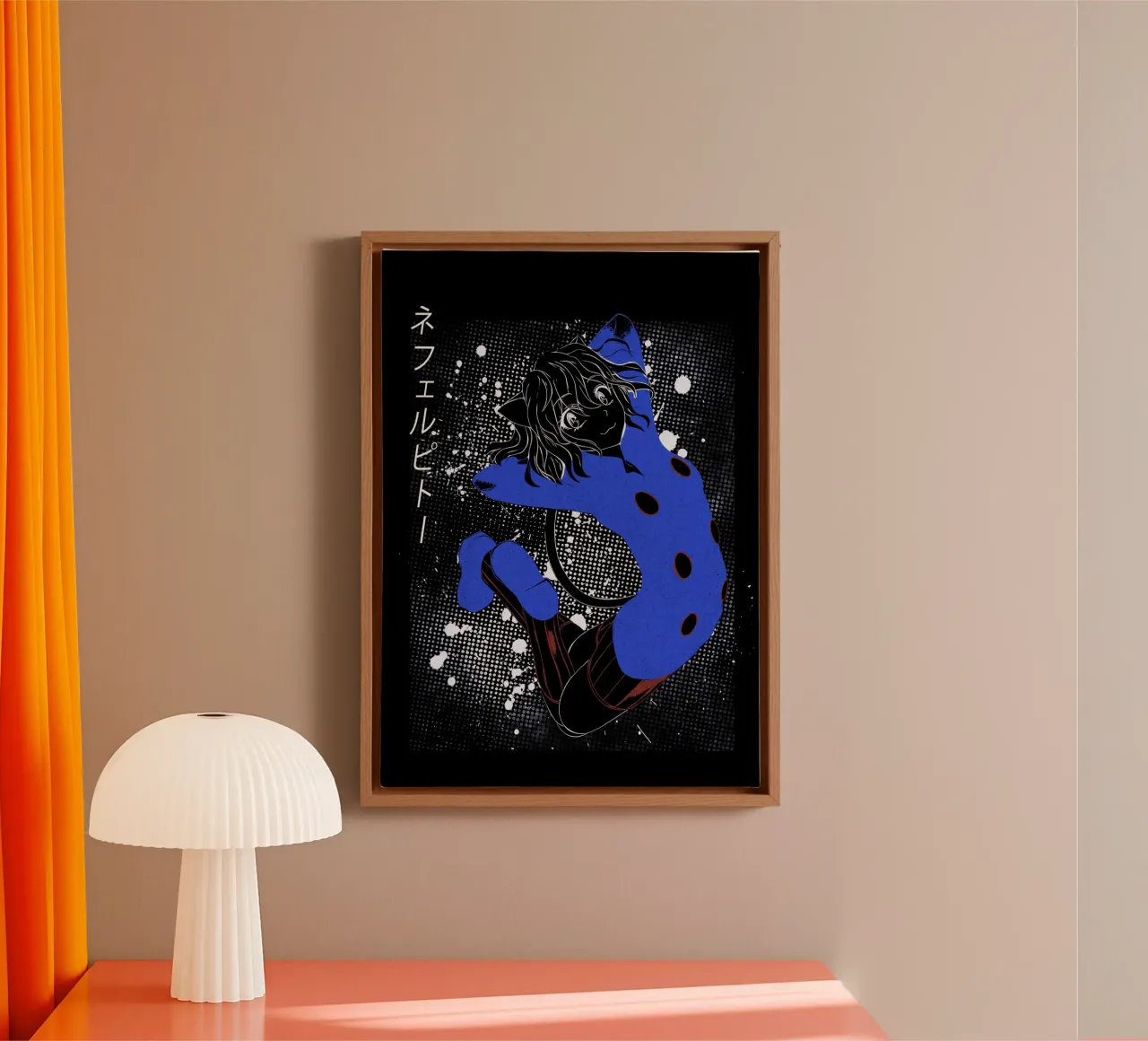 Neferpitou tela con Cornice a cassetta da Neonartstudio