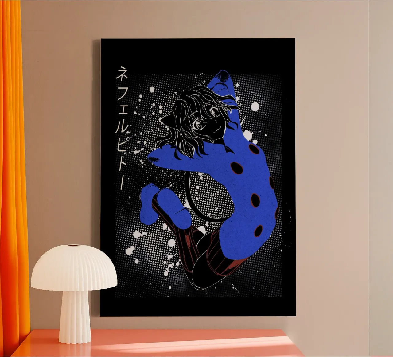 Neferpitou tela con Cornice a cassetta da Neonartstudio