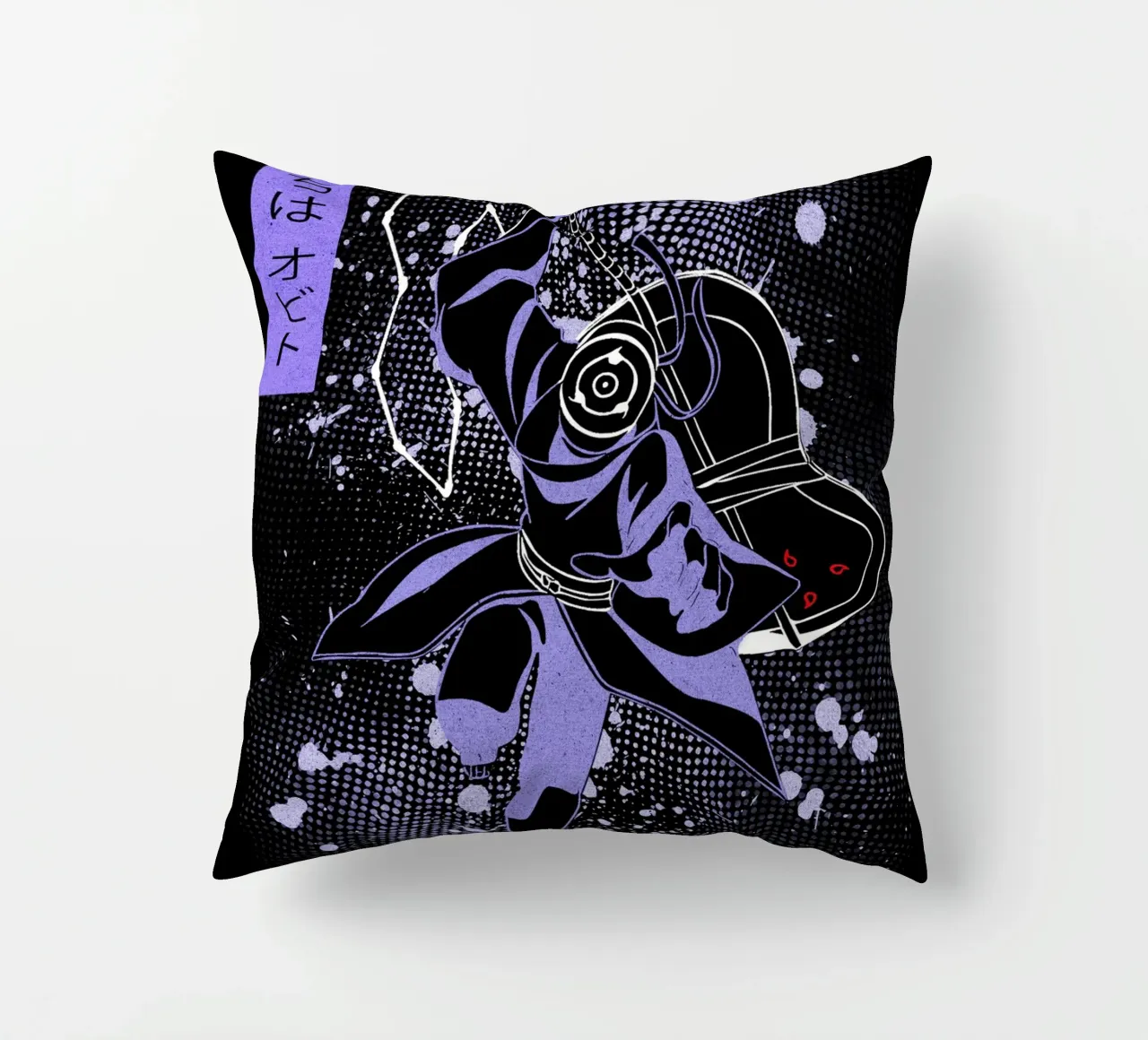 Obito Uchiha decorative cushion by Neonartstudio