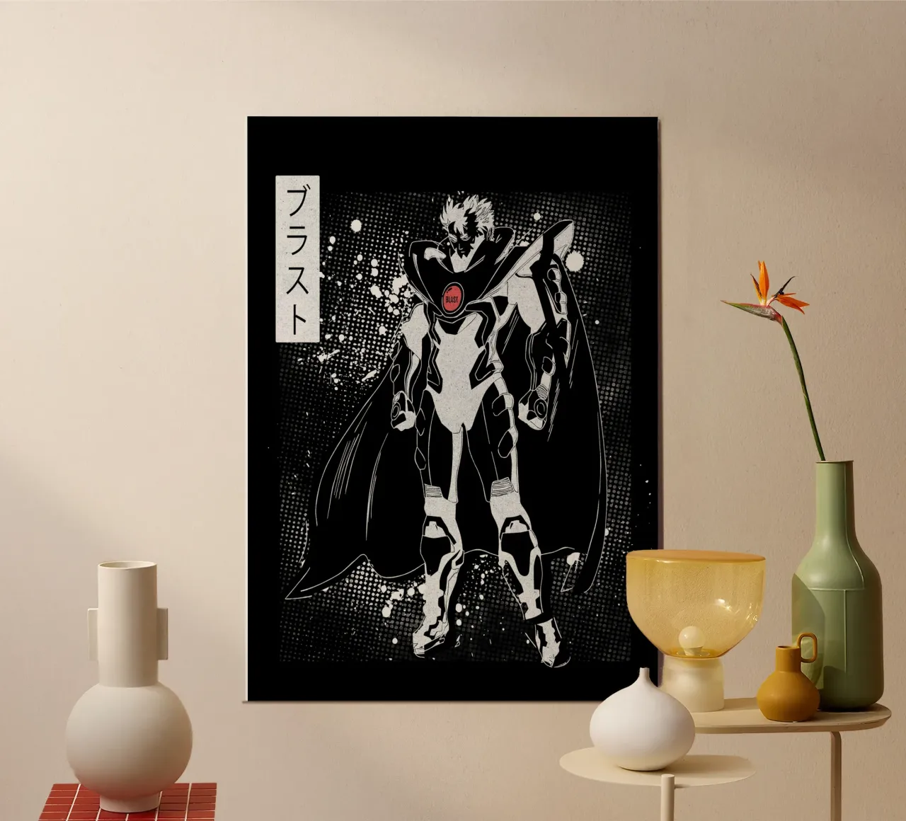 One-Punch Man Blast pannello forex da Neonartstudio