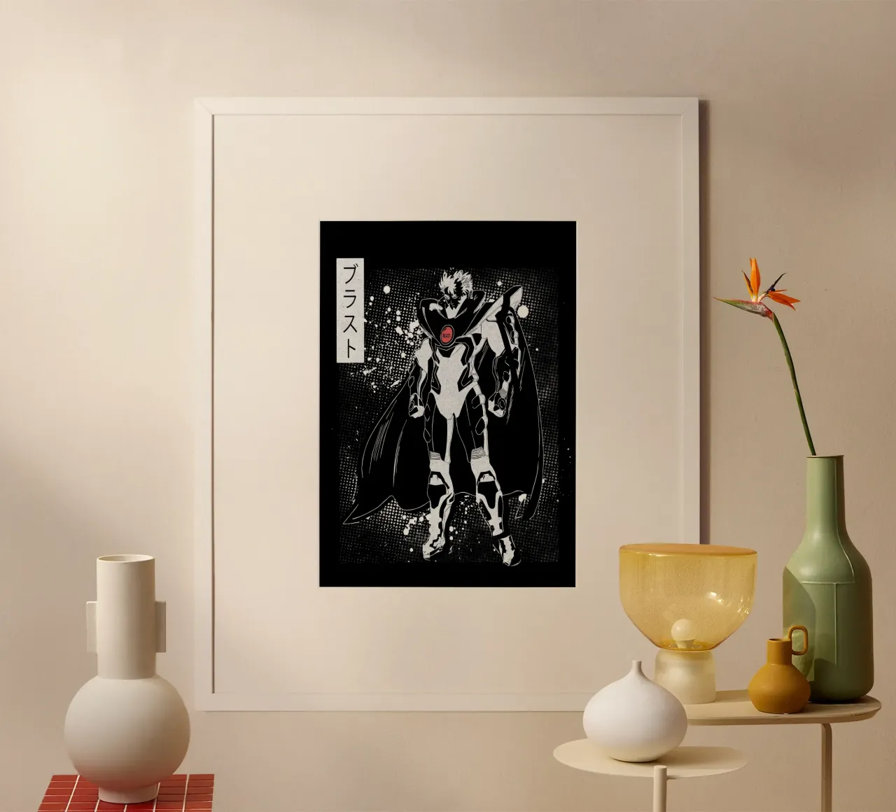 One-Punch Man Blast carta hahnemühle da Neonartstudio