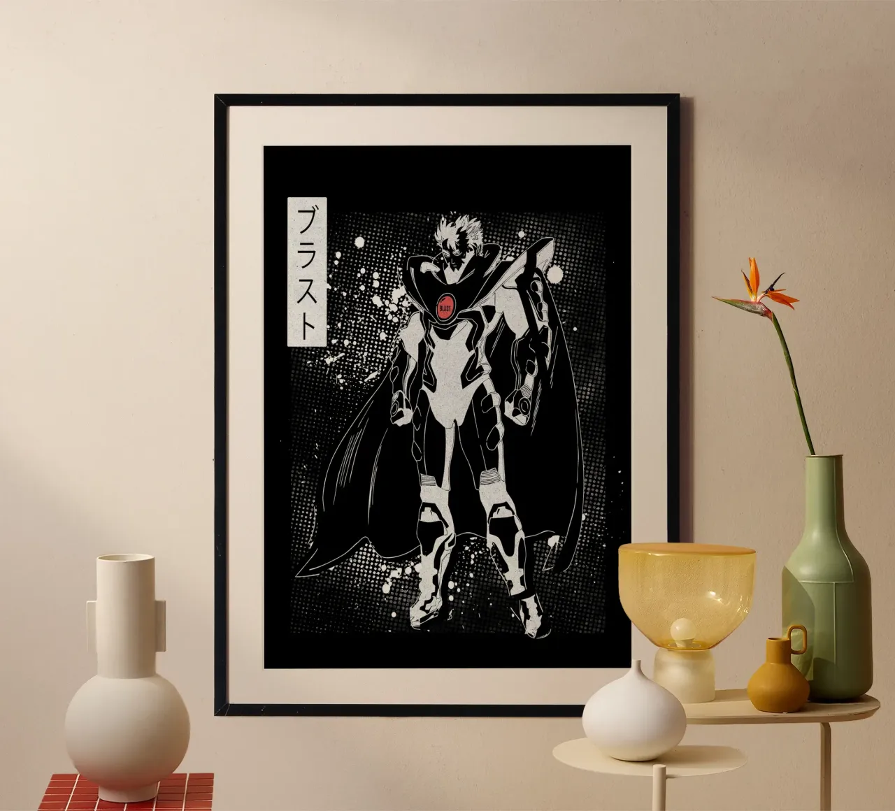 One-Punch Man Blast carta hahnemühle da Neonartstudio