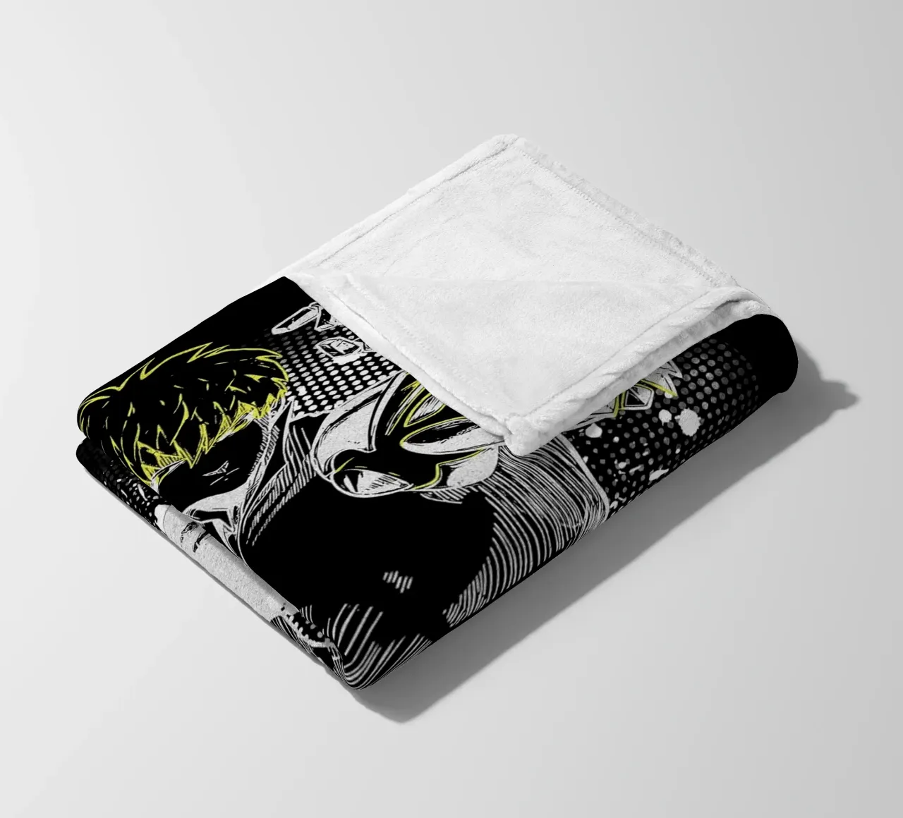 One-Punch Man Genos fleece blanket by Neonartstudio