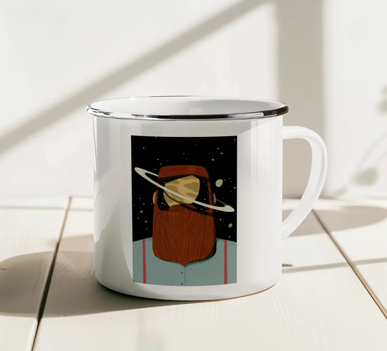 Your Planet Emaille Tasse von Caio Beltrão