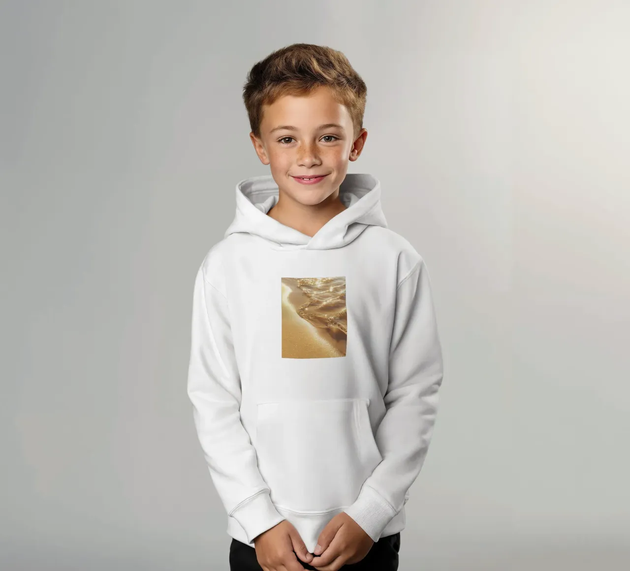 Boho Spiaggia dorata Sole e sabbia Chakra solare della fortuna felpa bambino con cappuccio da Gentle Echoes Art