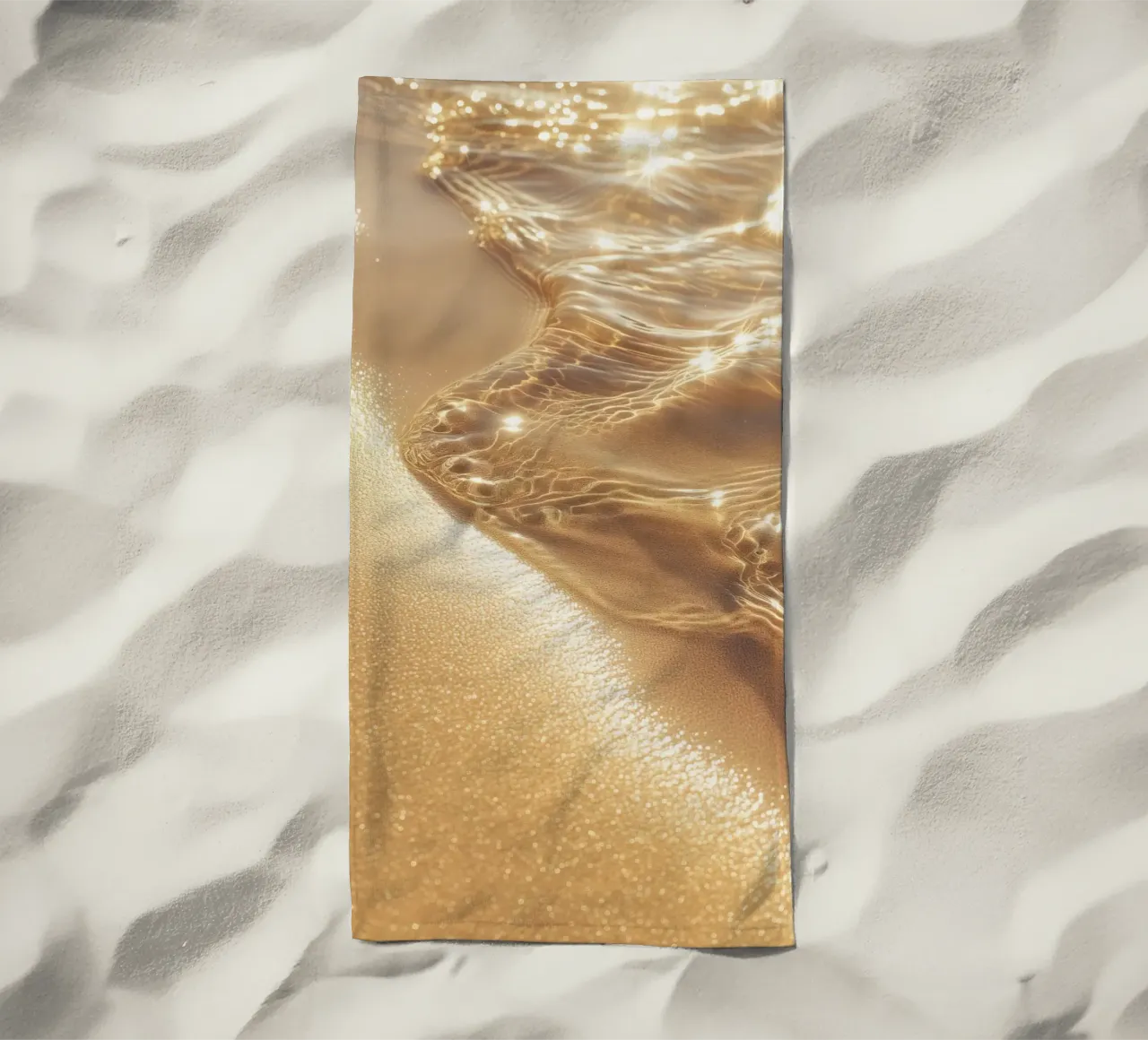 Boho Spiaggia dorata Sole e sabbia Chakra solare della fortuna telo mare da Gentle Echoes Art