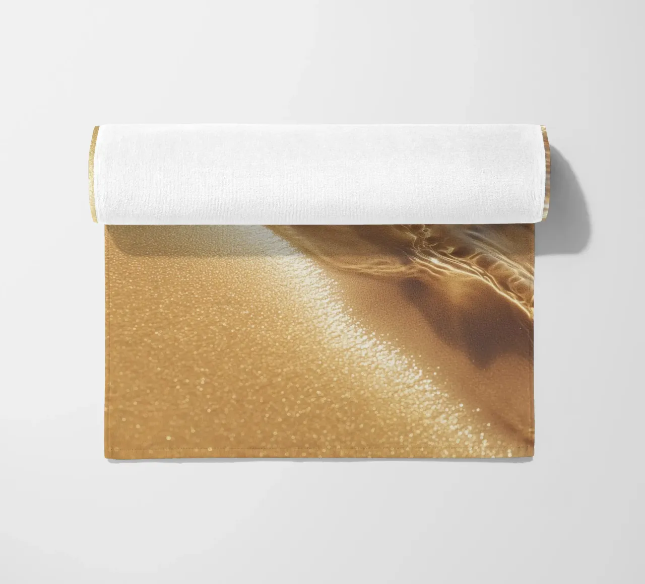 Boho Spiaggia dorata Sole e sabbia Chakra solare della fortuna telo mare da Gentle Echoes Art