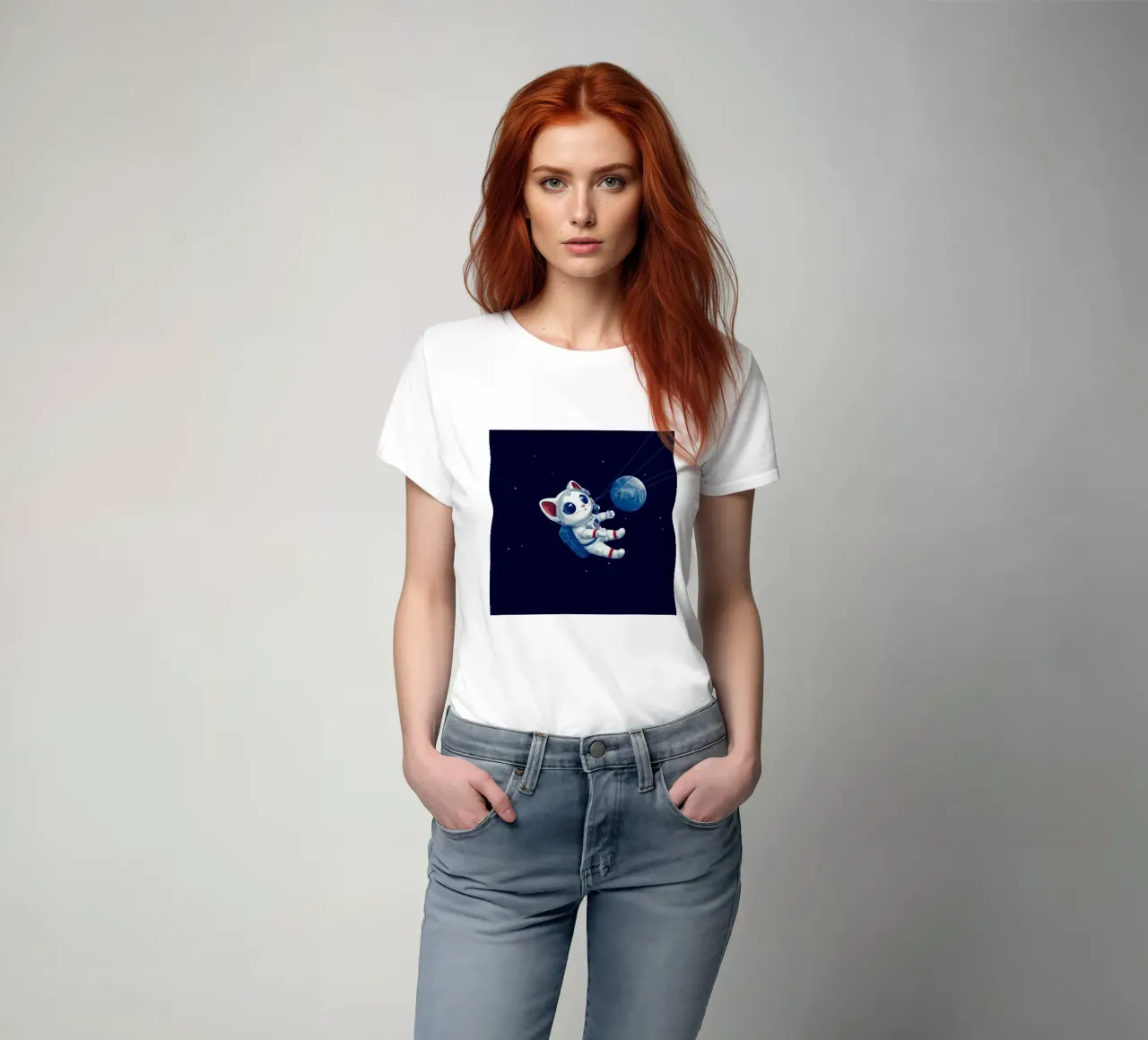 Cat in the space t-shirt da Motivate-Today