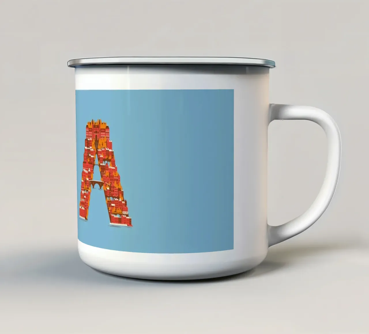 A for Amsterdam tazza in smalto da La Come Di