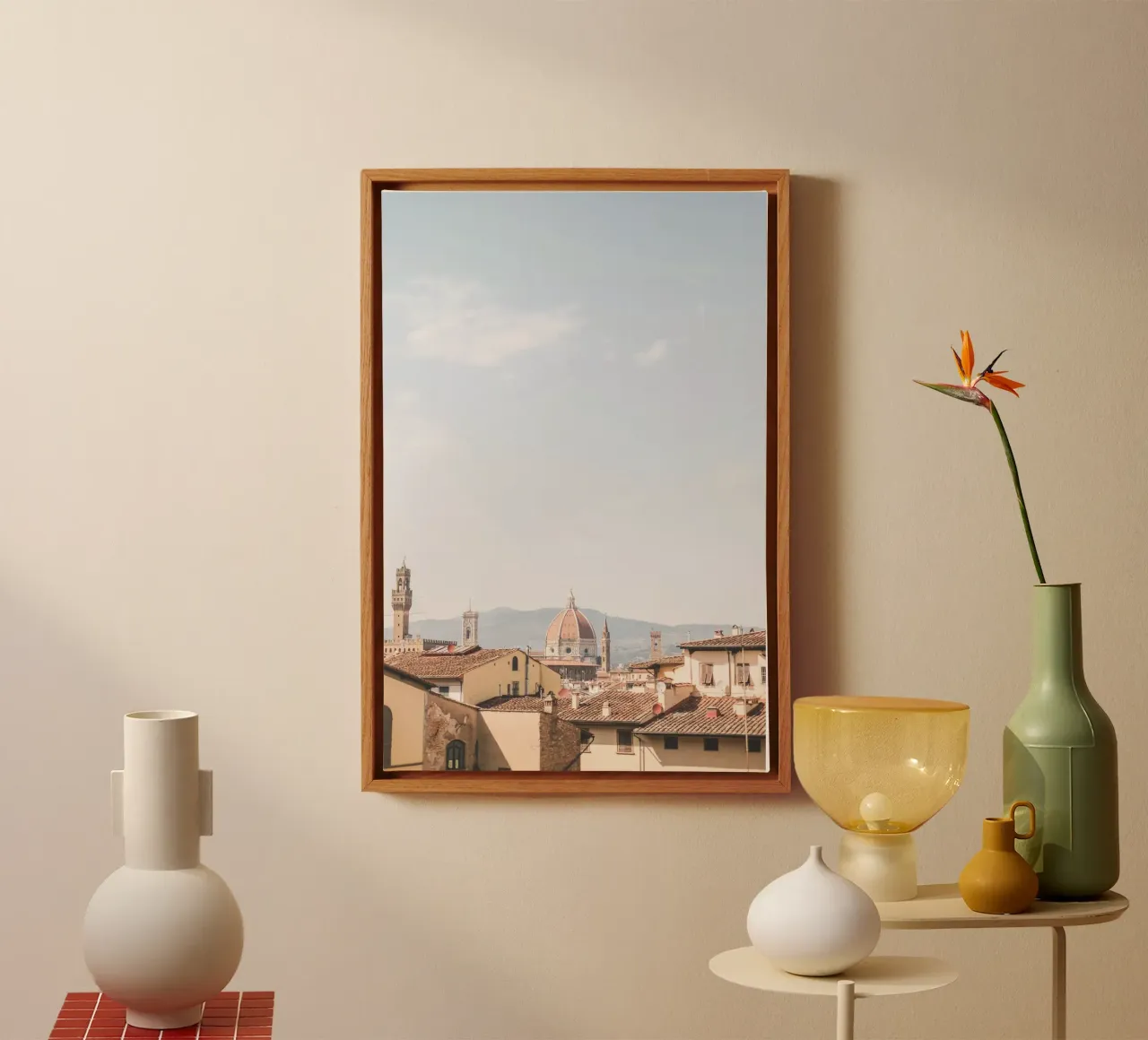 Florence, Italië I Skyline uitzicht op de Duomo kathedraal canvas met Baklijst van Julie Travel Photography