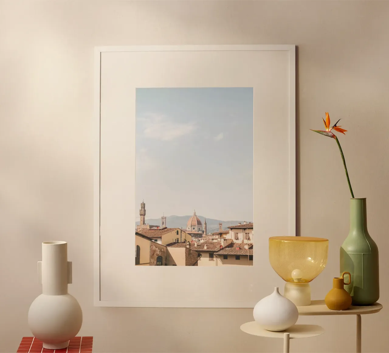 Firenze, Italia I Veduta della cattedrale del Duomo poster con telaio in plastica da Julie Travel Photography