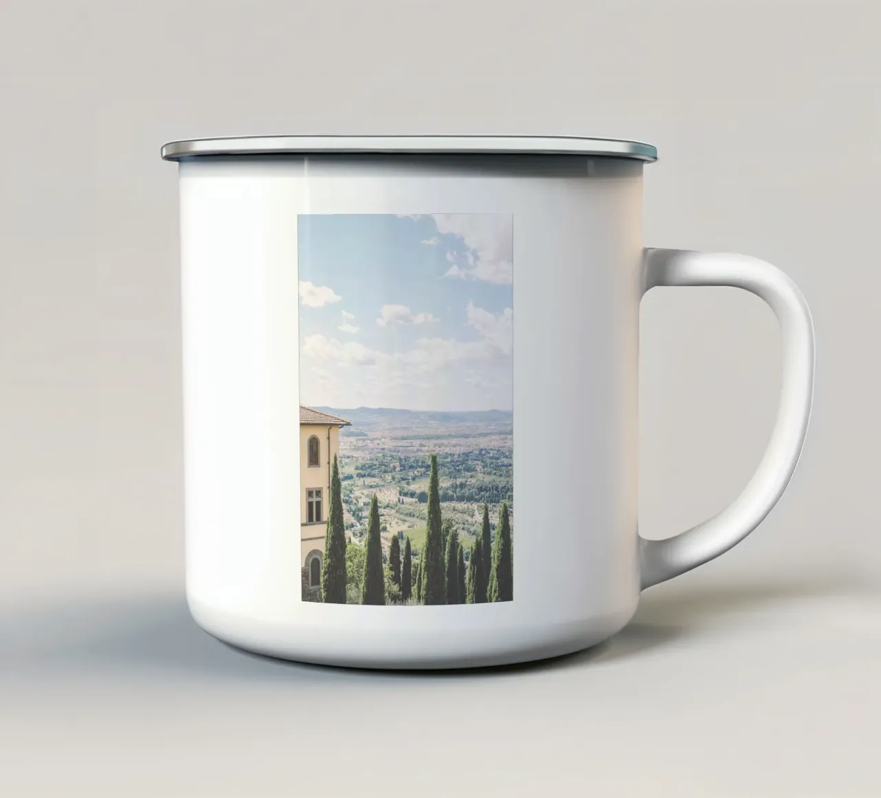 Florence, Italië I Skyline uitzicht op het Toscaanse platteland emaille mok van Julie Travel Photography