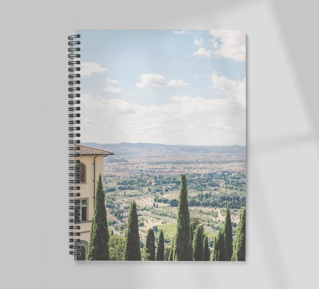 Florence, Italy I Skyline view of the Tuscan countryside spiral notebook by Julie Travel Photography