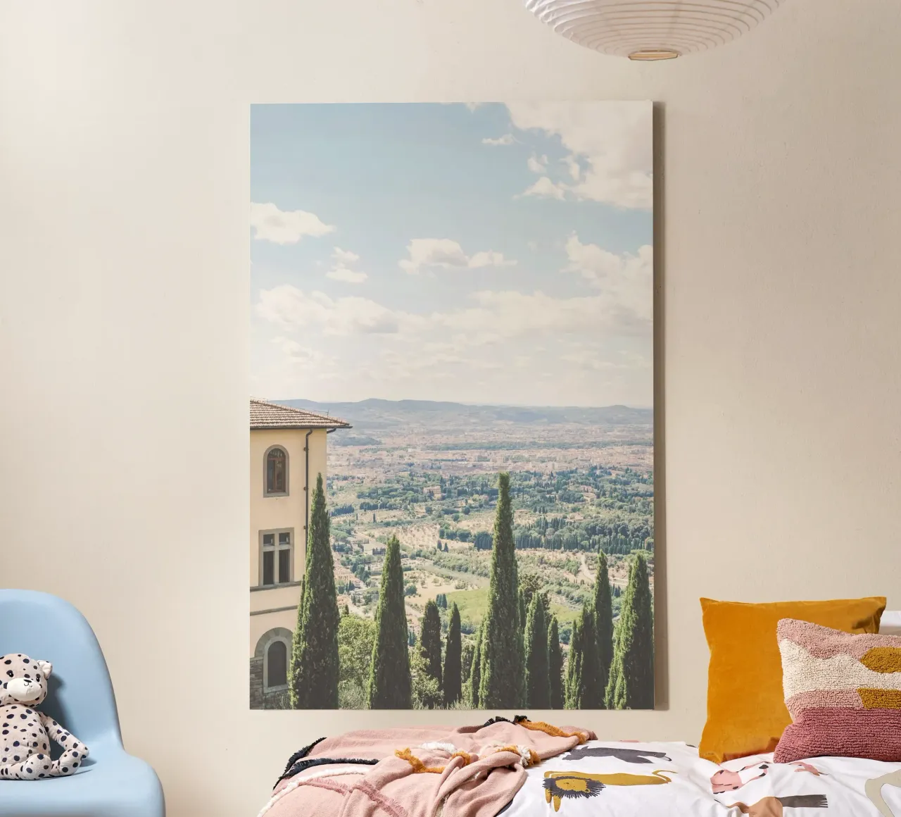 Florencia, Italia I Vista panorámica de la campiña toscana lienzo con Marco flotante de Julie Travel Photography