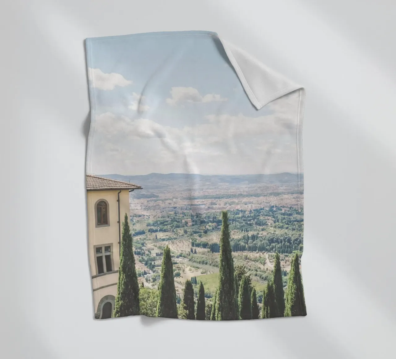 Florence, Italy I Skyline view of the Tuscan countryside fleece blanket by Julie Travel Photography