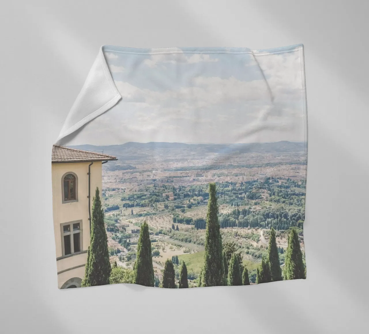 Florence, Italy I Skyline view of the Tuscan countryside fleece blanket by Julie Travel Photography