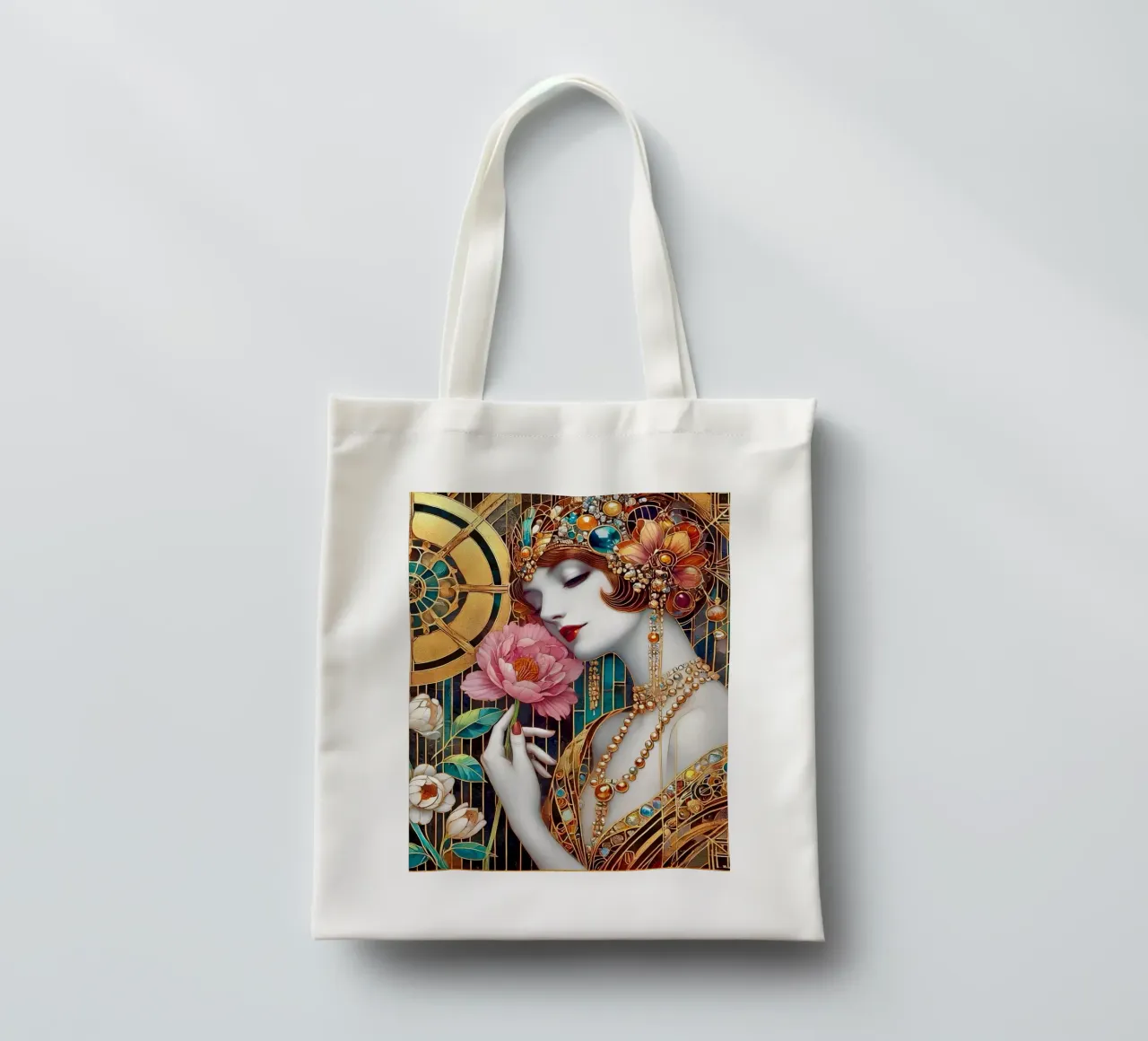 Pink peony tote bag by Art-Nouveau-Dsg
