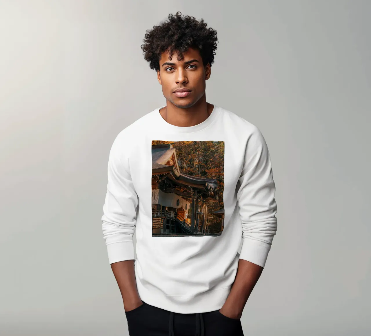 Autumn Temple in Nagano, Japan sweatshirt by Marcel Bisig