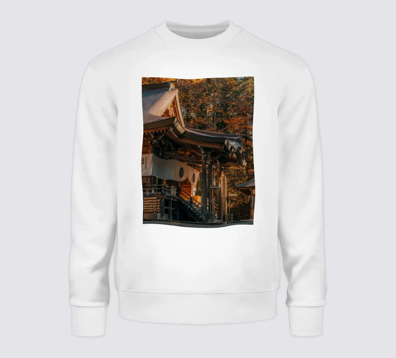 Autumn Temple in Nagano, Japan sweatshirt by Marcel Bisig