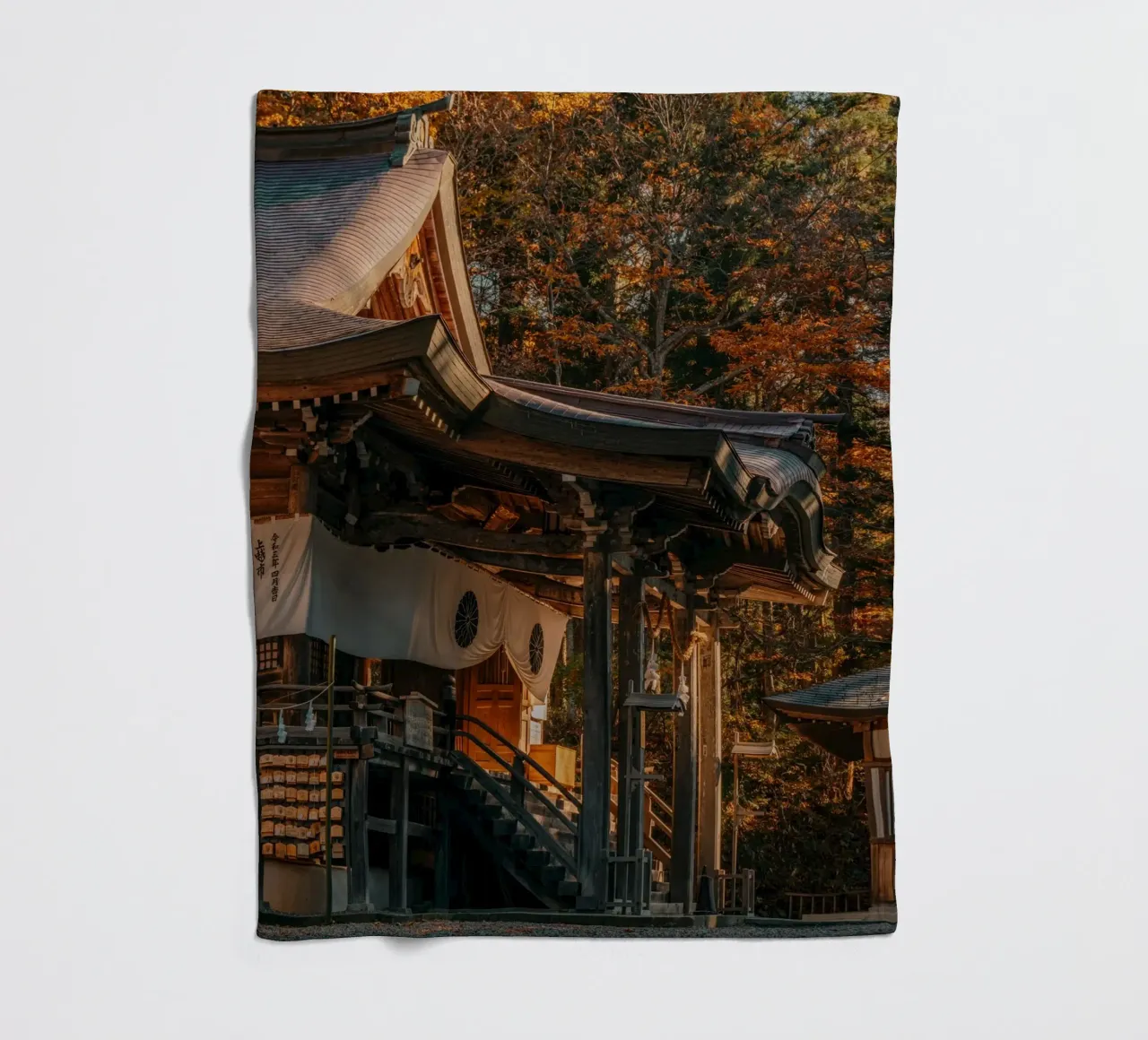 Tempio d'autunno a Nagano, Giappone coperta in pile da Marcel Bisig