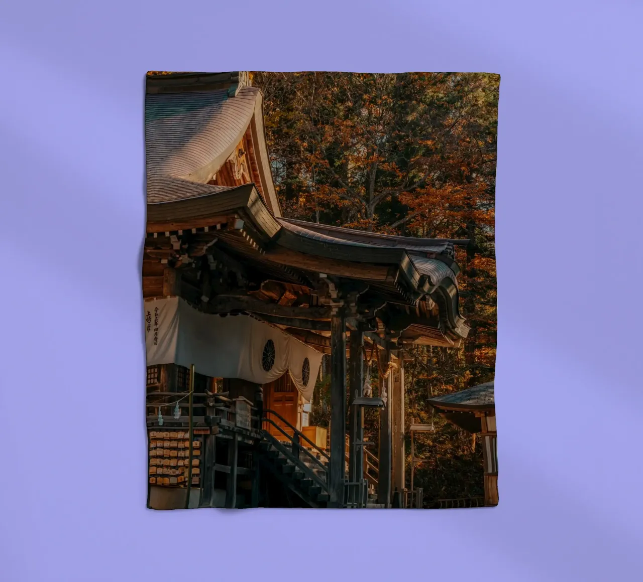 Tempio d'autunno a Nagano, Giappone coperta in pile da Marcel Bisig