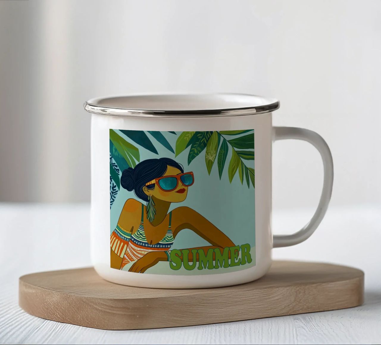 Vibrazioni estive tazza in smalto da Motivate-Today