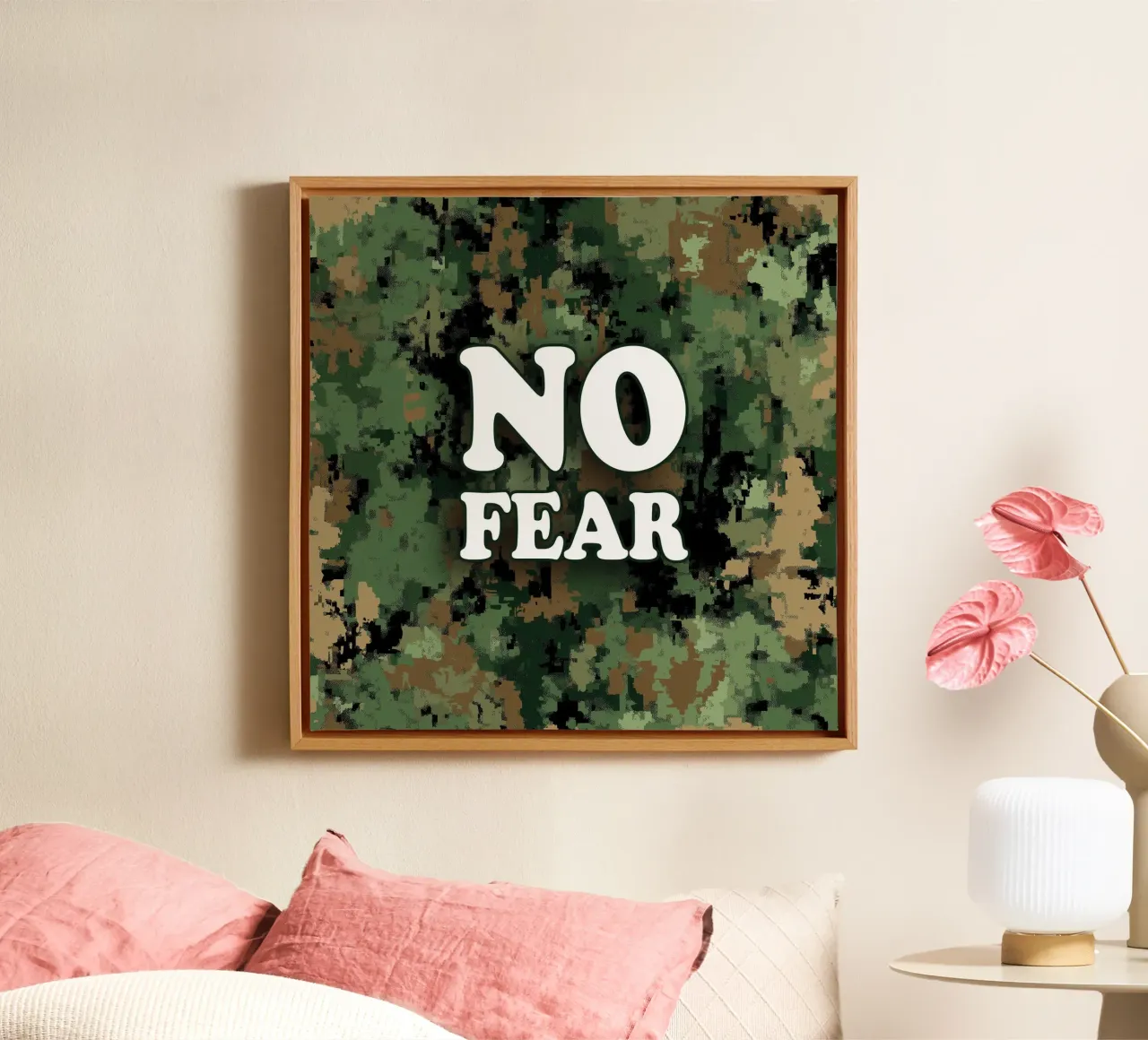 Fearless Camo canvas with Floater frame by Motivate-Today