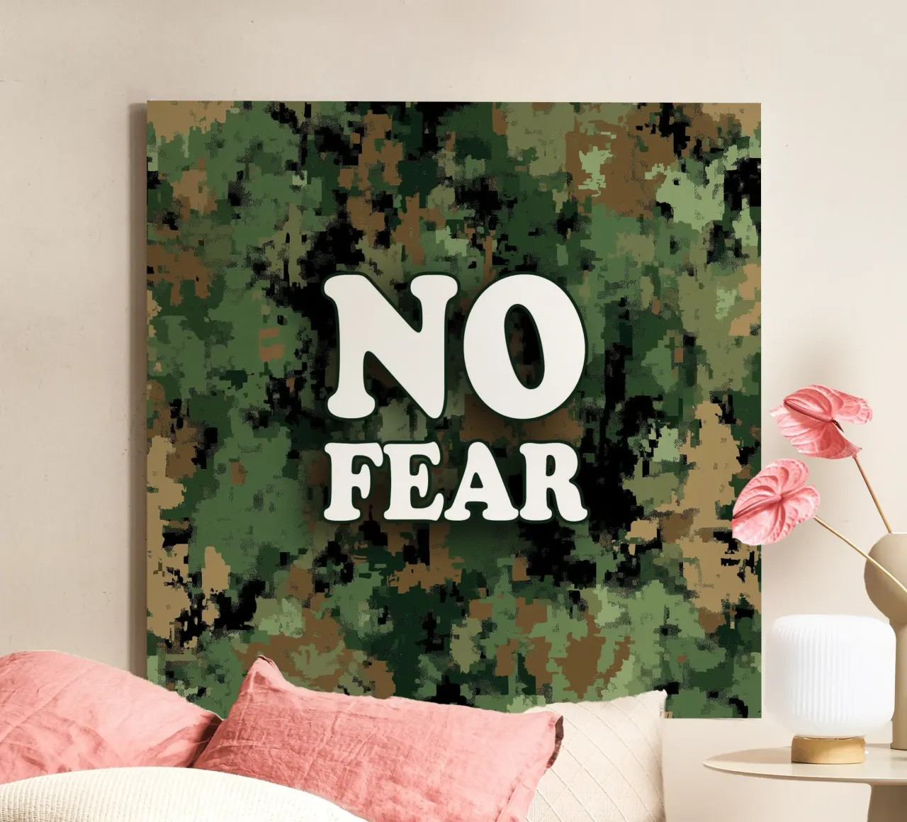 Fearless Camo canvas with Floater frame by Motivate-Today