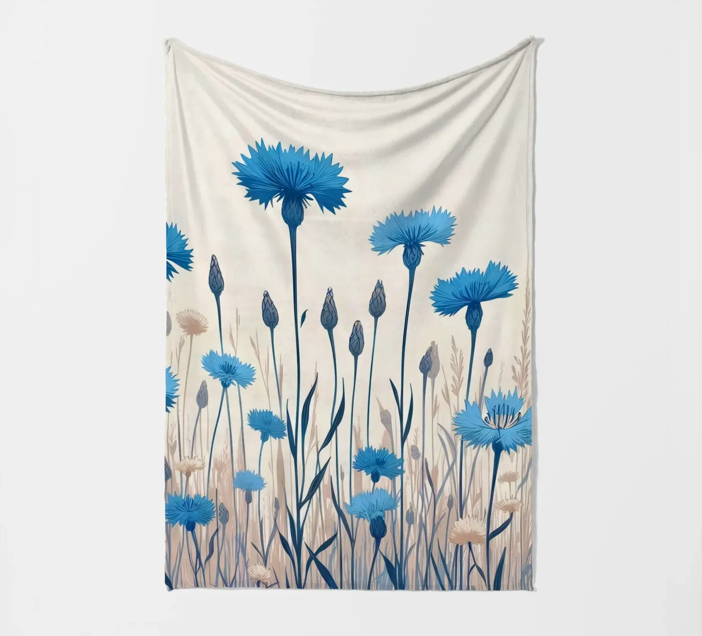 Cornflowers fleece blanket by Digital Naive