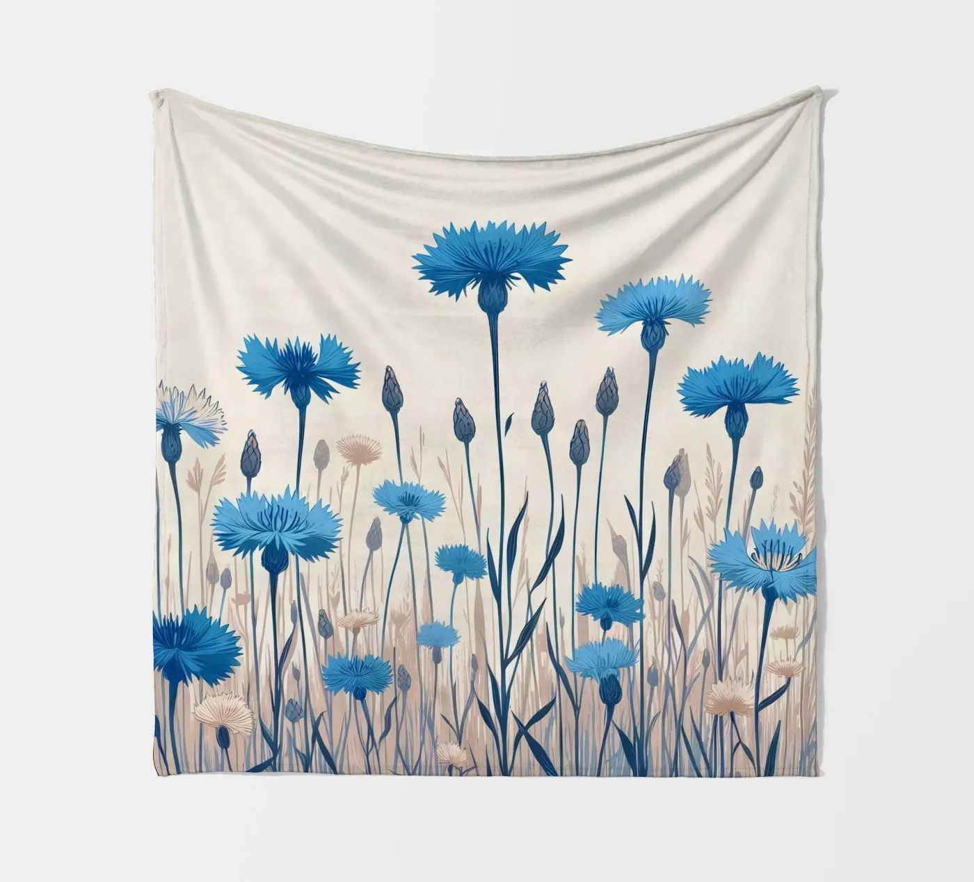 Cornflowers fleece blanket by Digital Naive