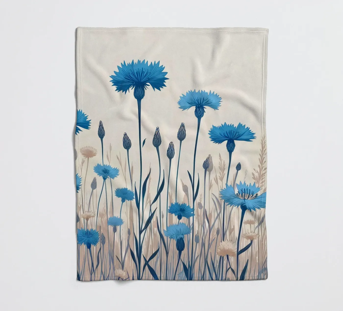 Cornflowers fleece blanket by Digital Naive